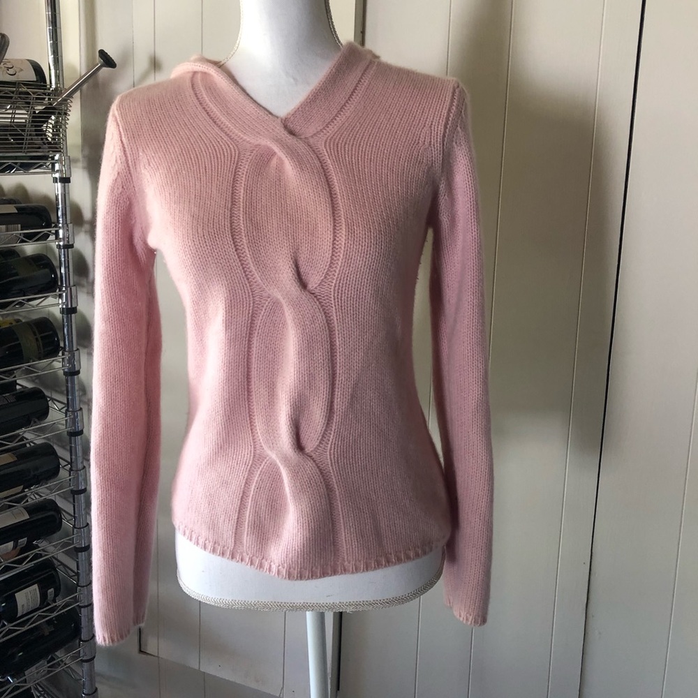 Pink Cashmere Hooded Sweater